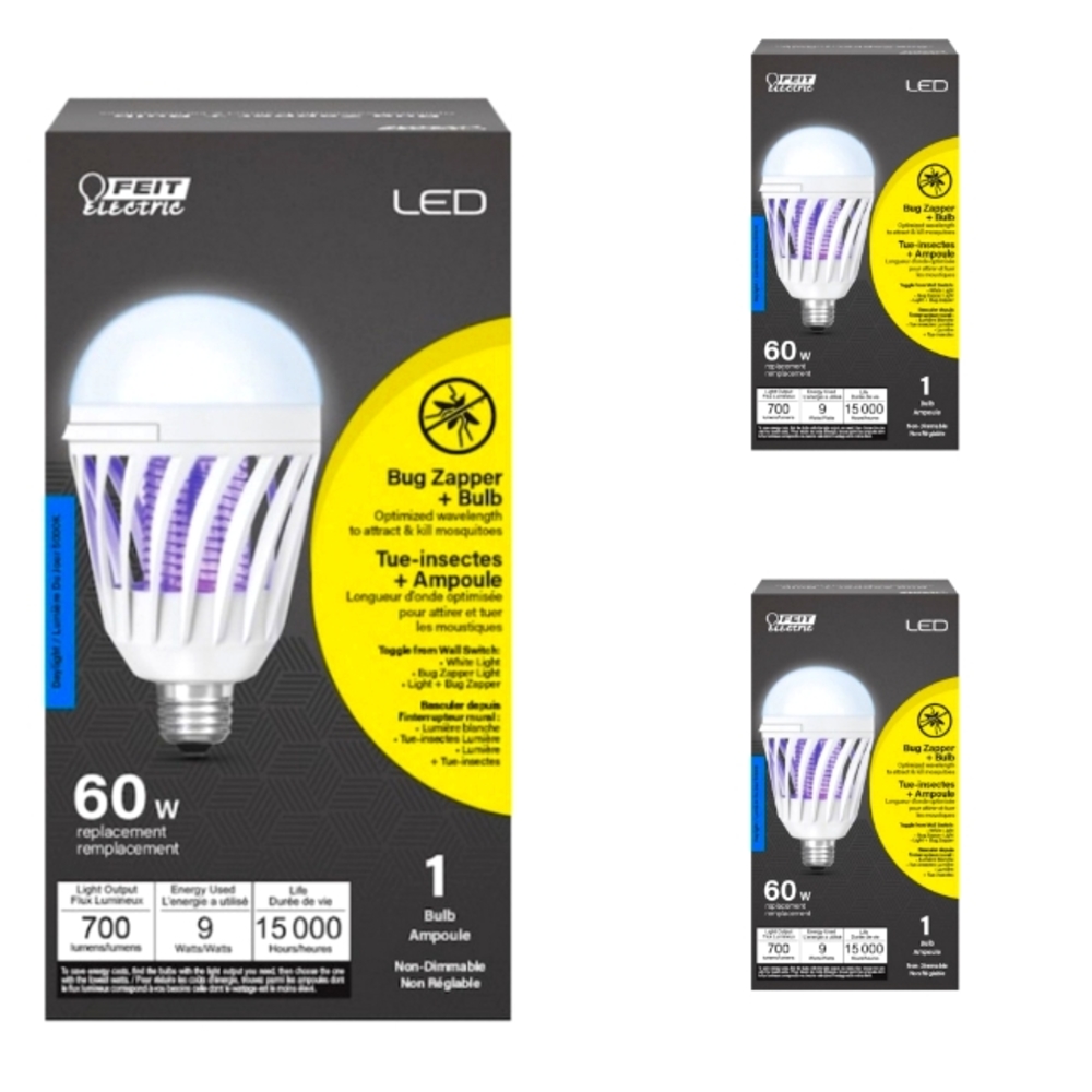 Bug Zapper 60watt light bulbs FEIT Electric LOT of 3